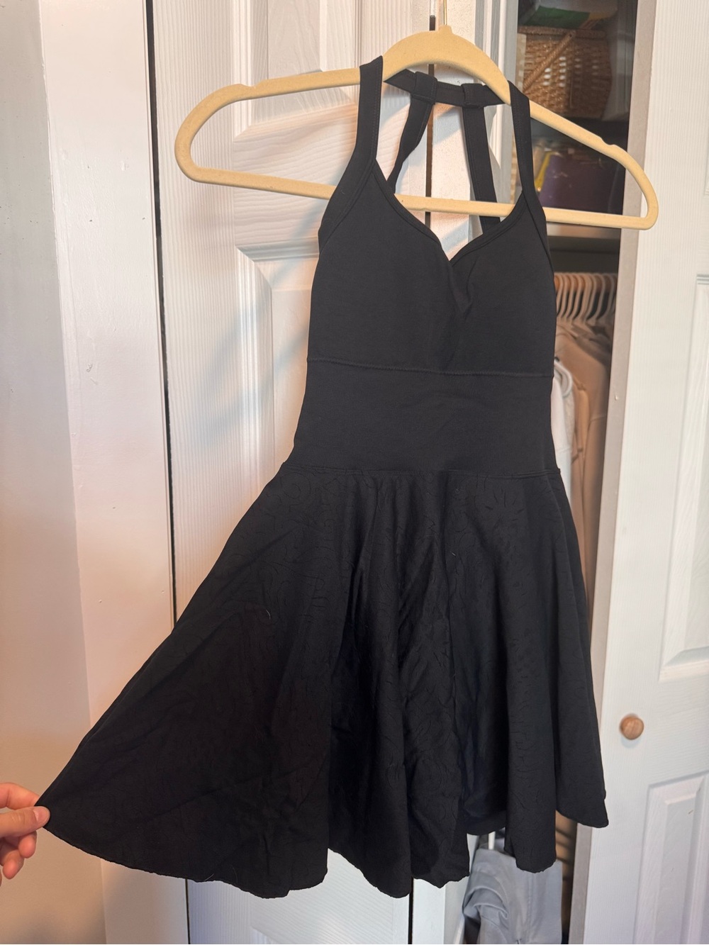 Black Halter Fit & Flare athletic Dress